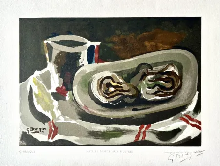 Гравюра На Дереве Braque - Nature Morte aux Huitres 