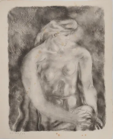 Литография Braque - Nu aux feuilles