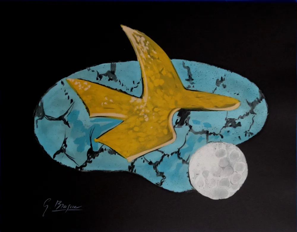 Литография Braque - Oiseau doré