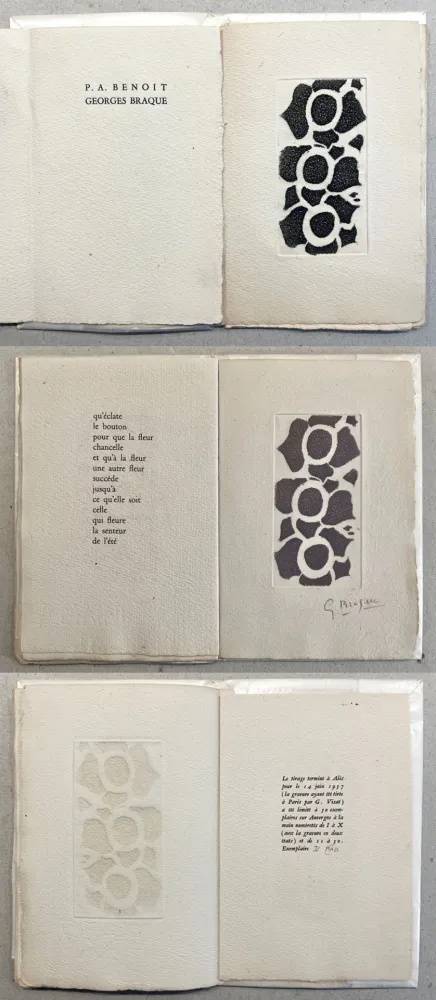 Иллюстрированная Книга Braque - P.A.B. NÉ LE. Avec une gravure de Georges Braque (1957)