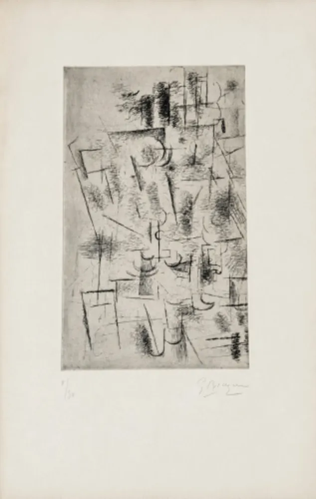 Гравюра Braque - Still Life with Glass