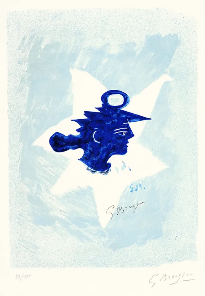 Литография Braque - Tête grecque (Grecian Head)