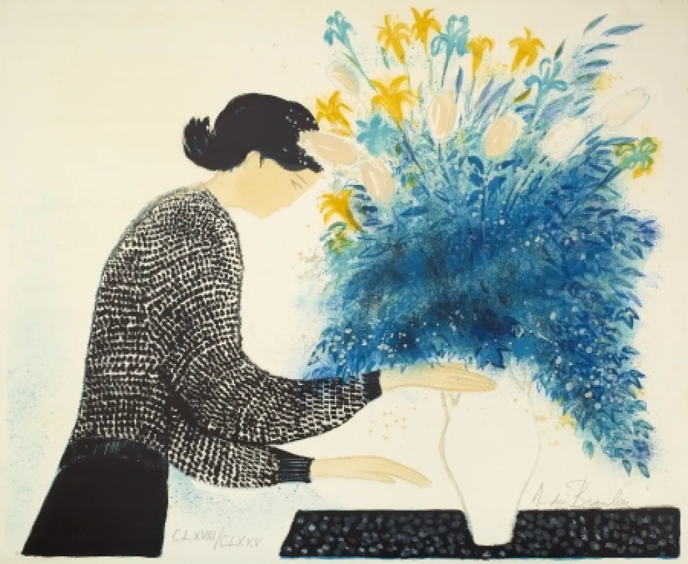 Литография Brasilier - Grand bouquet du matin