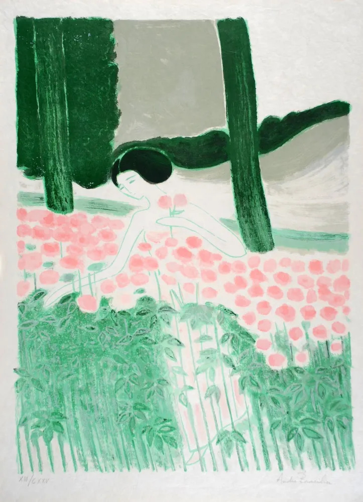 Литография Brasilier - La Roseraie - The Rose Garden