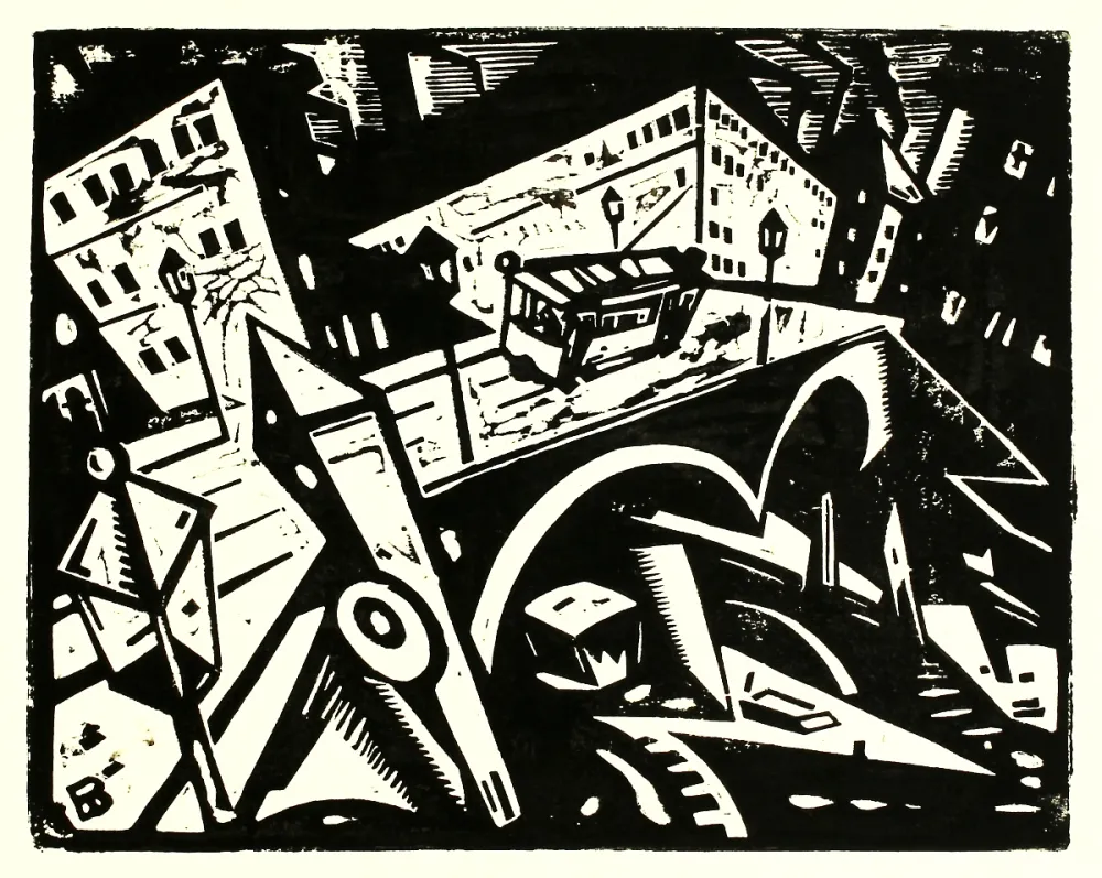 Гравюра На Дереве Brass - Lessingbrücke Berlin