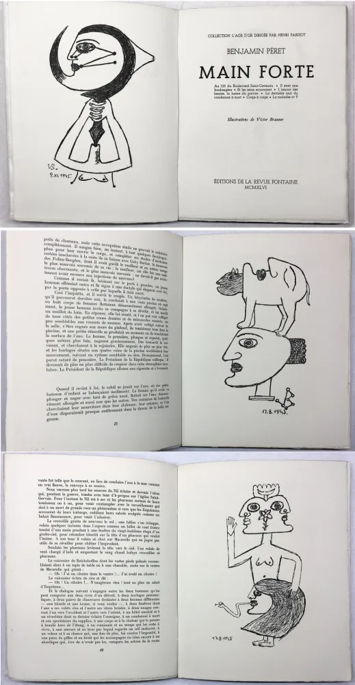 Иллюстрированная Книга Brauner - Benjamin Péret : MAIN FORTE. Illustrations de Victor Brauner (1946)