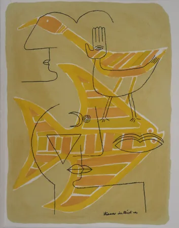 Литография Brauner - Portrait surréaliste (Traces interstices)