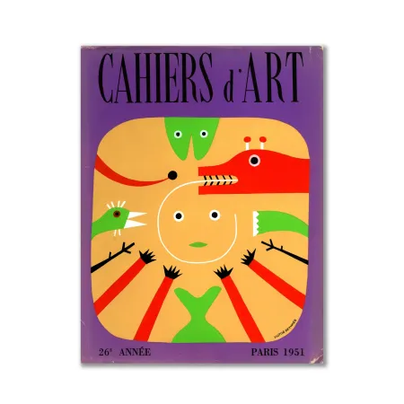 Литография Brauner - Revue Cahiers d'Art, Cover Original Lithograph by Victor Brauner, Illustr. Picasso, Giacometti, Miro...