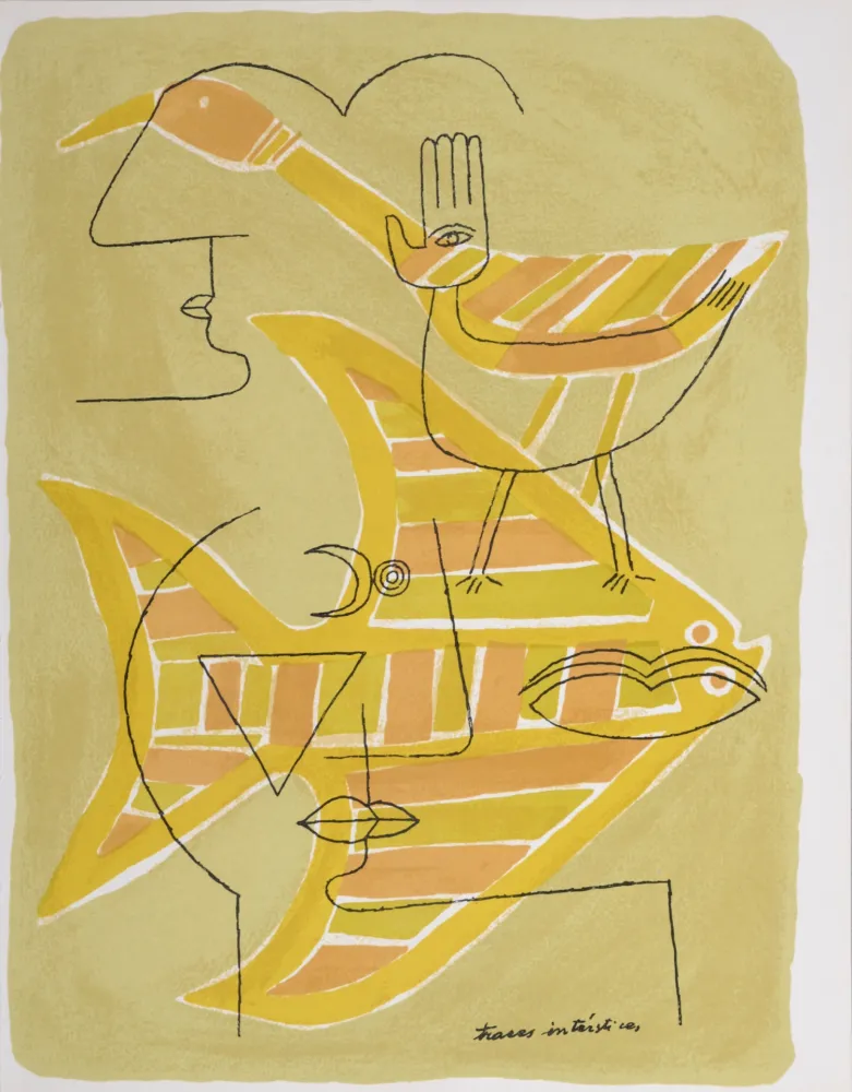 Литография Brauner - Traces interstices, 1963