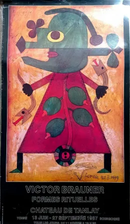 Литография Brauner - Victor BRAUNER - Formes Rituelles, 1987 - Rare and beautiful lithographic poster