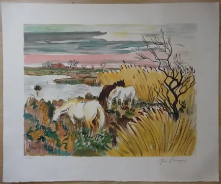 Литография Brayer - Chevaux en Camargue