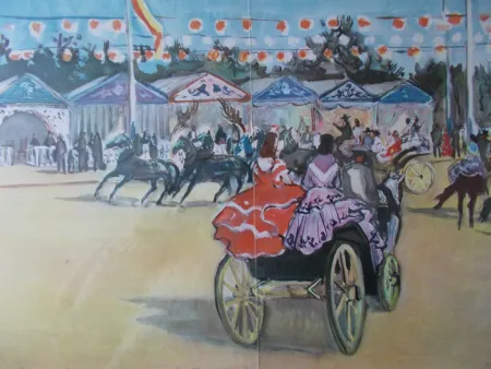 Литография Brayer - La Féria de Séville