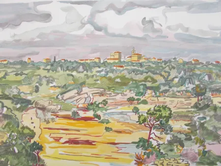 Литография Brayer - La Provence,le village