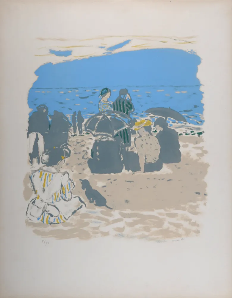 Литография Brianchon - Am Strand, c. 1955 -  Hand-signed!