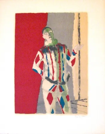 Литография Brianchon - L' arlequin, from Souvenirs de Portraits d'Artistes - Jacques Prévert: Le coeur à l'ouvrage