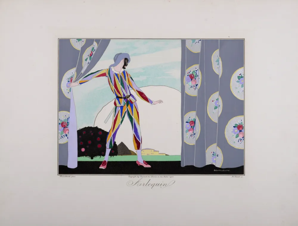 Гравюра Brunelleschi - Arlequin, 1914 - Masterpiece!