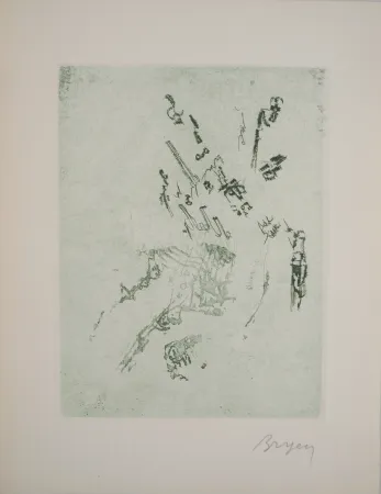 Гравюра Bryen - Réflexion en vert