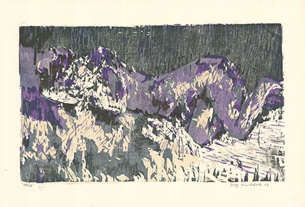 Гравюра На Дереве Buchholz - Liegende / Reclining Woman