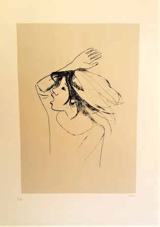 Сериграфия Bueno - Ragazza con braccio alzato