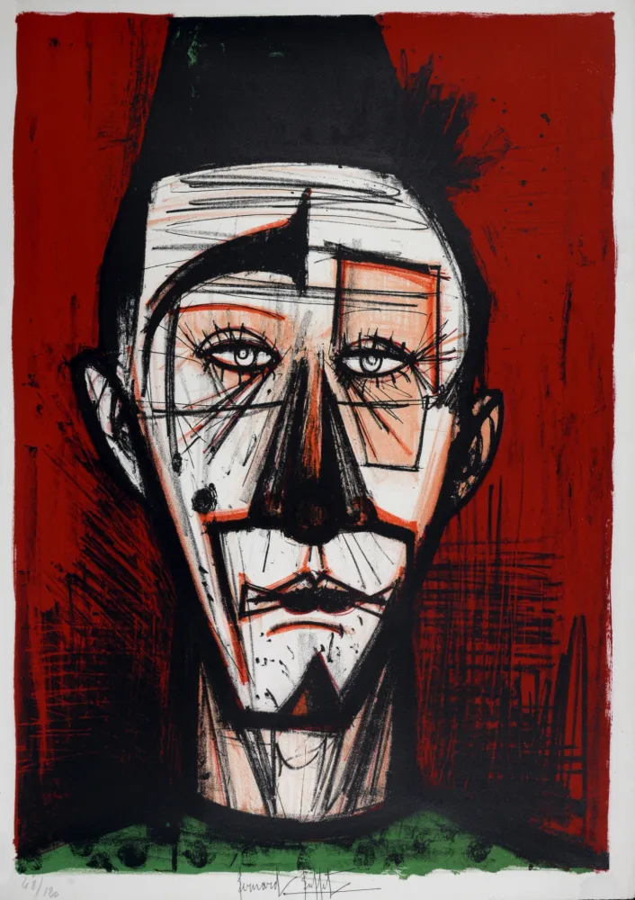 Литография Buffet - Clown Blanc, 1968 - Hand-signed