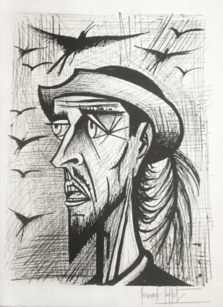 Литография Buffet - Don Quixote with Hat