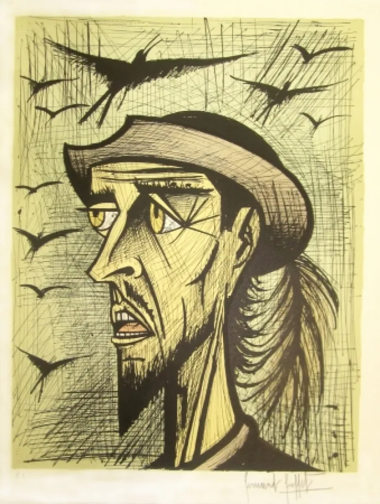 Литография Buffet - Don Quixote with Hat