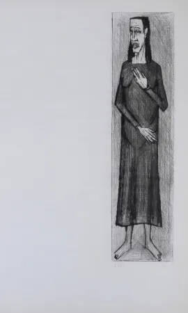 Офорт И Аквитанта Buffet - Homme de face, La Passion du Christ