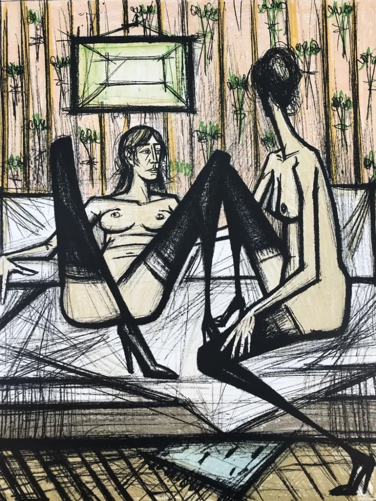 Литография Buffet - Jeux de dames