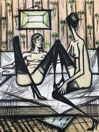 Литография Buffet - Jeux de dames