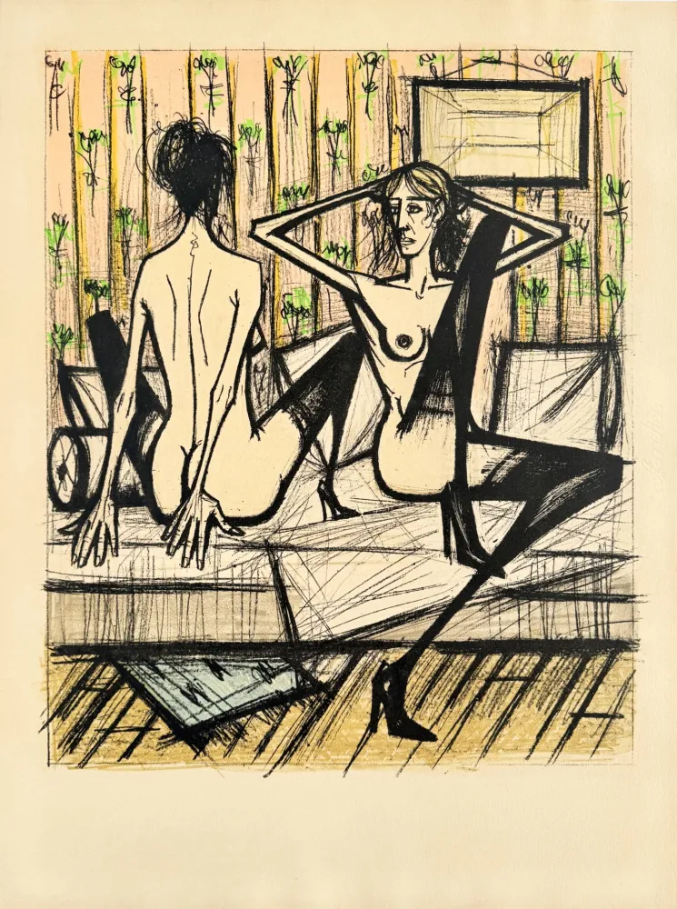 Литография Buffet - Jeux de dames