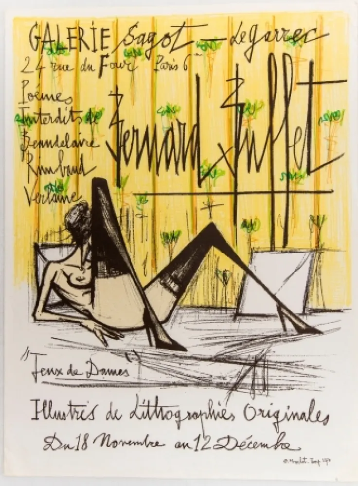 Литография Buffet - Jeux de Dames