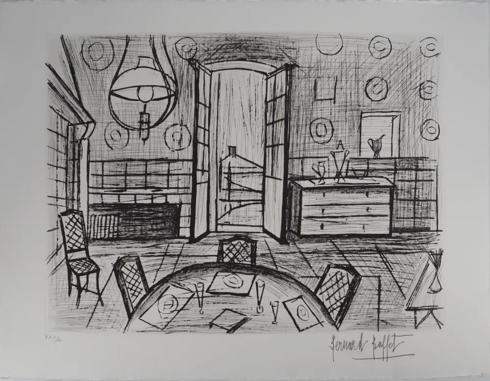 Гравюра Buffet - La Baume, la salle à manger