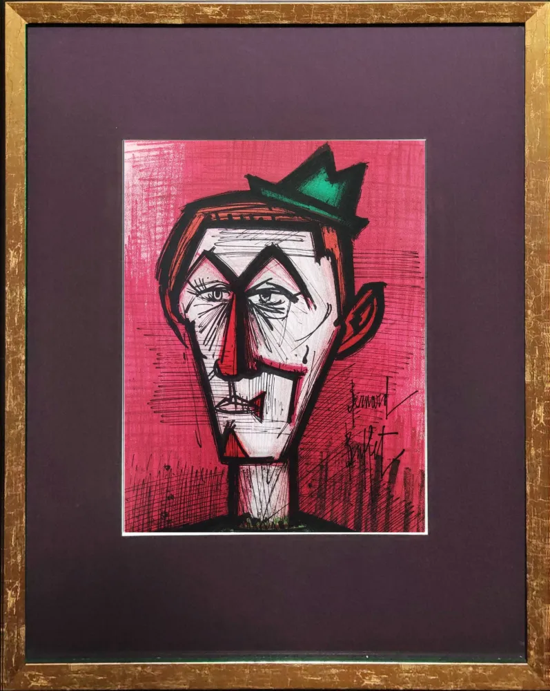 Литография Buffet - Le Clown Rouge