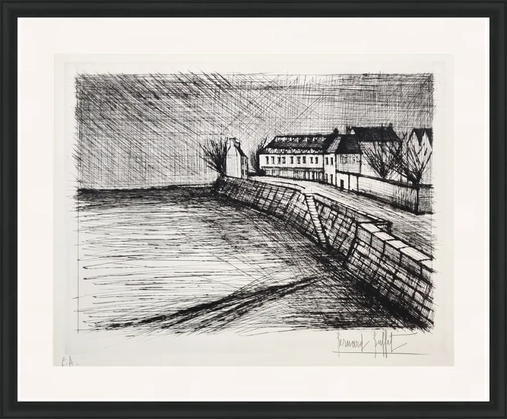 Гравюра Сухой Иглой Buffet - LE QUAI
