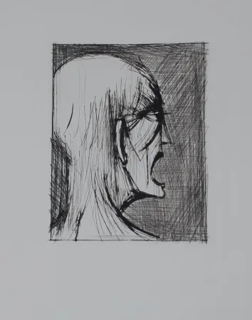 Гравюра Сухой Иглой Buffet - L'enfer de Dante / Damné ricanant