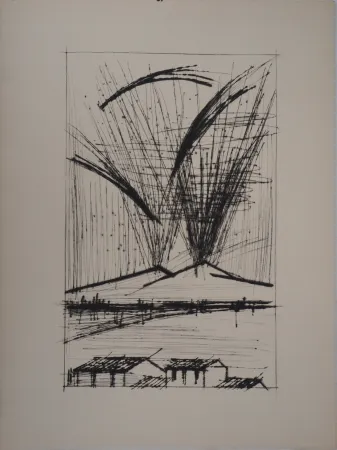 Гравюра Buffet - L'éruption du Vésuve