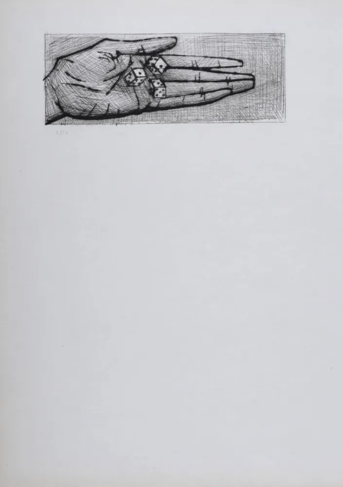 Офорт И Аквитанта Buffet - Main et dés, La Passion du Christ