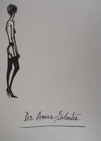 Литография Buffet - Nu en jarretelles, Per Amica Silentia