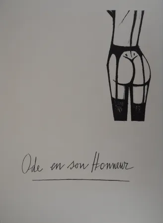 Литография Buffet - Ode en son honneur, les jarretelles