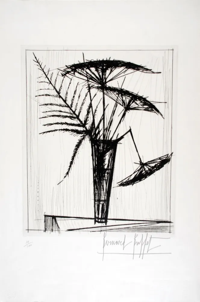 Гравюра Сухой Иглой Buffet - Ombelles