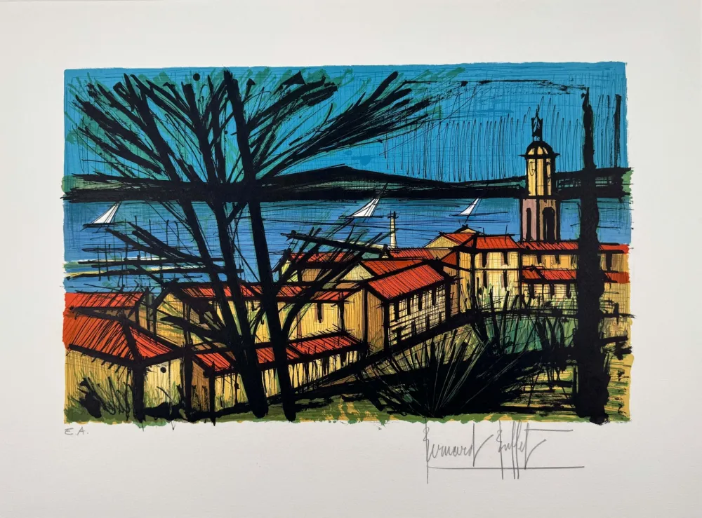 Литография Buffet - Panorama de Saint-Tropez 