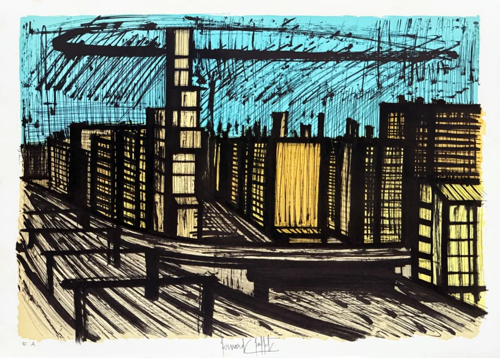 Литография Buffet - Quartier de Ginza - Tokyo