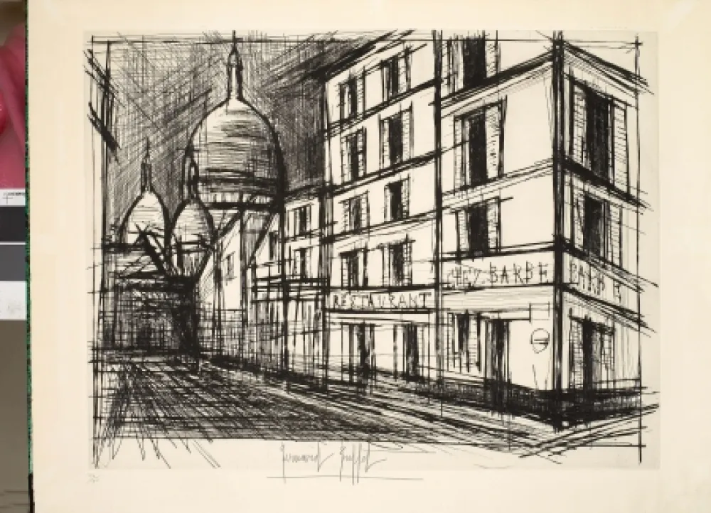 Гравюра Buffet - Restaurant chez Barbe