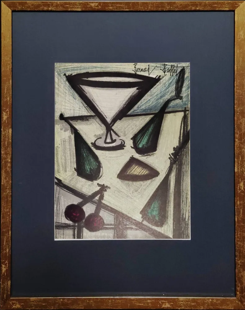 Литография Buffet - Still Life with a Glass