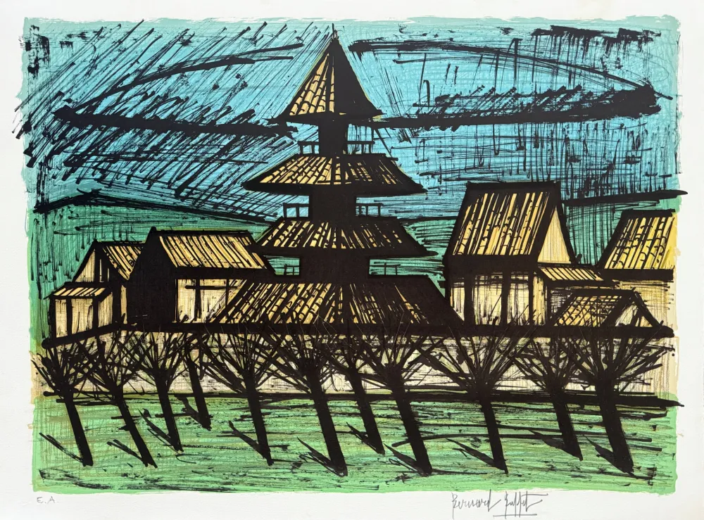 Литография Buffet - Temple Tō-ji, Kyoto