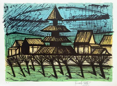 Литография Buffet - Temple Tō-ji, Kyoto