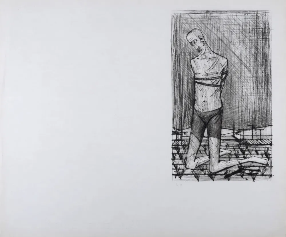 Гравюра Buffet - Un genoux, La Passion du Christ 