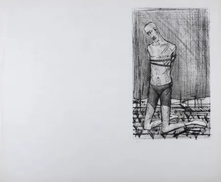 Гравюра Buffet - Un genoux, La Passion du Christ 