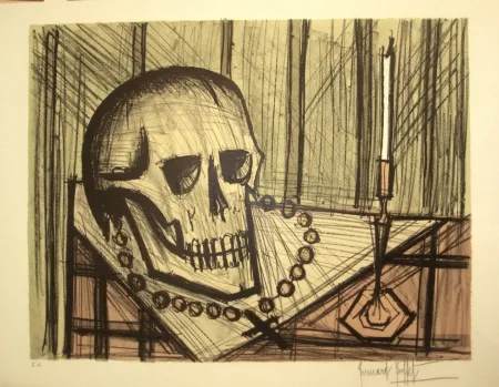 Литография Buffet - Vanité au crâne