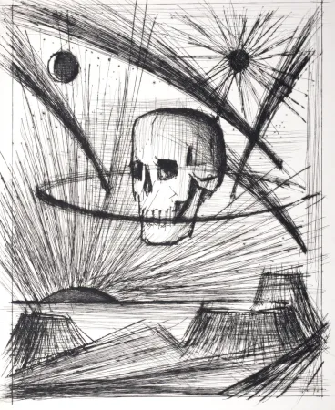 Гравюра Сухой Иглой Buffet - Voyages fantastiques de Cyrano de Bergerac, 1958